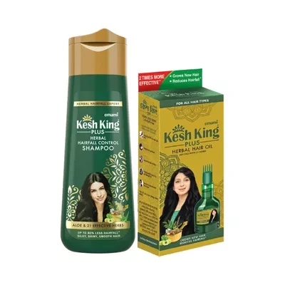 Emami Kesh King Herbal Hair Oil 100 ml & Hairfall Control Shampoo 170 ml (Combo Offer)