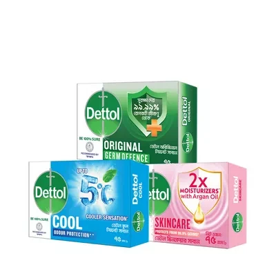 Dettol Soap Bathing Bar Family Pack (Cool, Skincare & Original) 75 gm