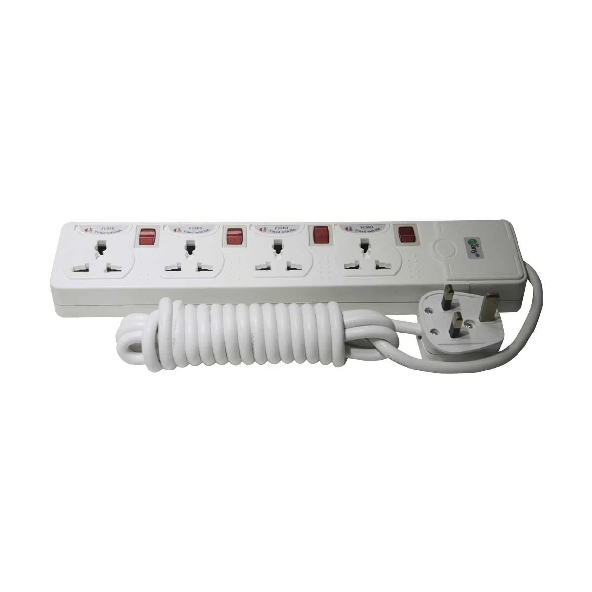 Many 3 Pin 4 Port White Power Strip # MTS-144 (3 Meter)