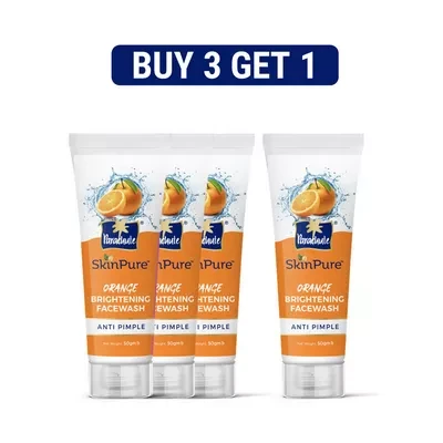 Parachute SkinPure Orange Brightening Face Wash Anti Pimple (Buy 3 Get 1 Free)