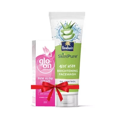 Parachute SkinPure Aloe Vera Brightening Oil Control Facewash 100 gm & Glo-On Pink Glow Cream 50 gm Combo