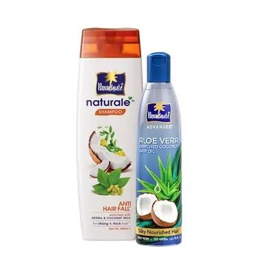 Parachute Naturale Shampoo Anti Hair Fall (Free Parachute Aloe Vera Hair Oil 150 ml)